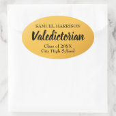2018, Valedictorian Personalisiert Gold Abschluss Ovaler Aufkleber (Tasche)