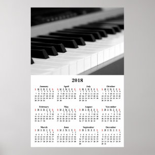 2018 Wall Calendar Schönes Musikpiano Poster