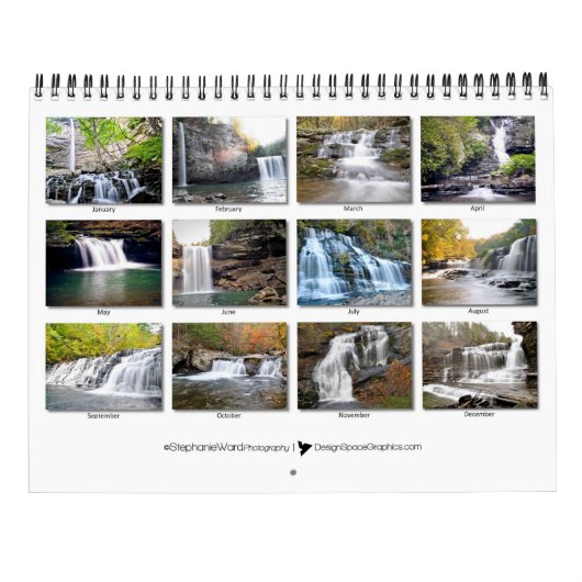 2018 Wasserfälle Tennessee-Kalender Kalender (Rückseite)