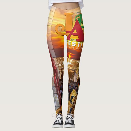 2018 Wein u. Jazzfest-Leggings Leggings (Vorderseite)