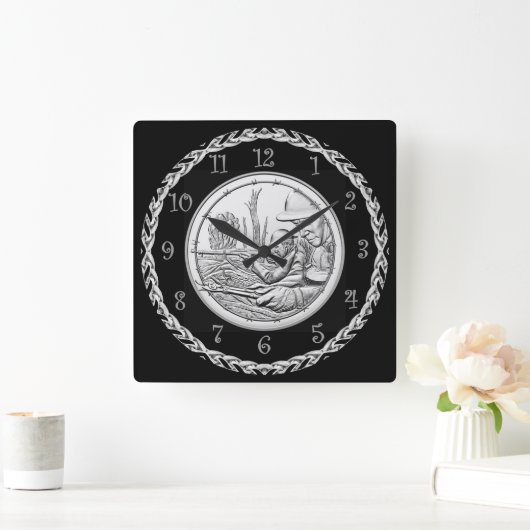 2018 Weltkrieg Doughboys Centennial Army Medal Ima Quadratische Wanduhr (Zuhause)