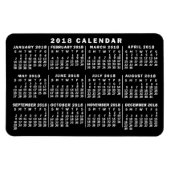 2018 Year Monthly Calendar Classic Black and White Magnet (Horizontal)