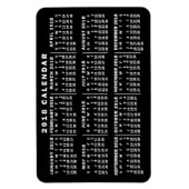 2018 Year Monthly Calendar Classic Black and White Magnet (Vertikal)