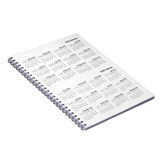 2019-2020 Kalender-Abdeckungs-Notizbuch Notizblock (Rechte Seite)