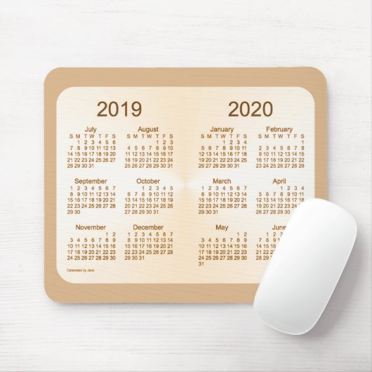 2019-2020 Kalender SchuljahrSun TAN durch Janz Mousepad (Mit Mouse)
