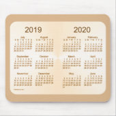 2019-2020 Kalender SchuljahrSun TAN durch Janz Mousepad (Vorne)