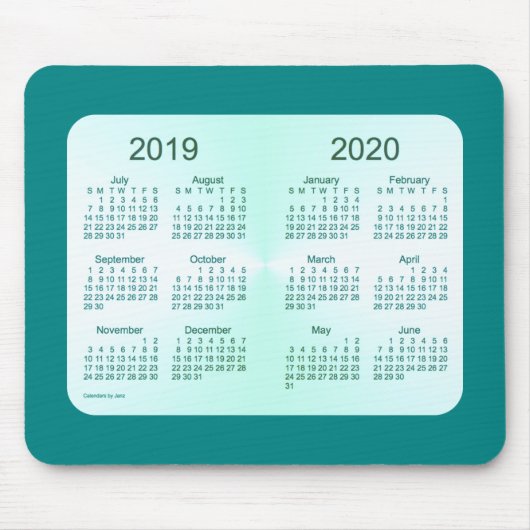 2019-2020 Schuljahr-aquamariner Kalender durch Mousepad (Vorne)