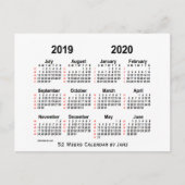 2019-2020 White 52 Weeks Calendar by Janz Postkarte (Vorderseite)