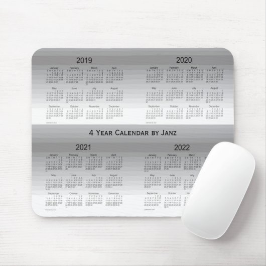 2019-2022 schattiert Grau 4-jährigen Kalender Mousepad (Mit Mouse)