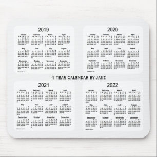 2019-2022 Weißes Rauchen - 4-Jahres-Kalender von J Mousepad