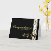 2019 Black & Gold Abschluss Glückwunschkarte Karte (Gelbe Blume)