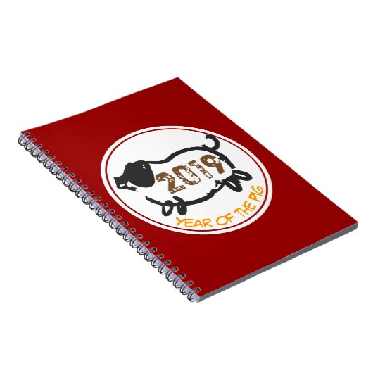 2019 Chinesisches Jahr der Schweinegrippe-Notebook Notizblock (Rechte Seite)