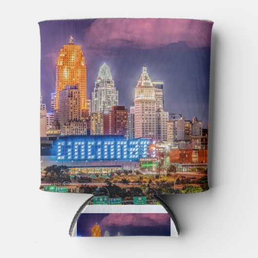 2019 Cincinnati Ohio Night Skyline kann kühler Dosenkühler (Vorderseite)