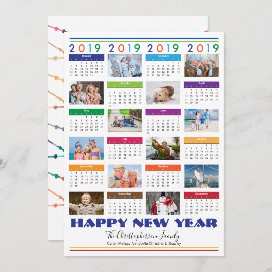 2019 Foto Collage HAPPY NEW YEAR Urlaub (Vorne/Hinten)