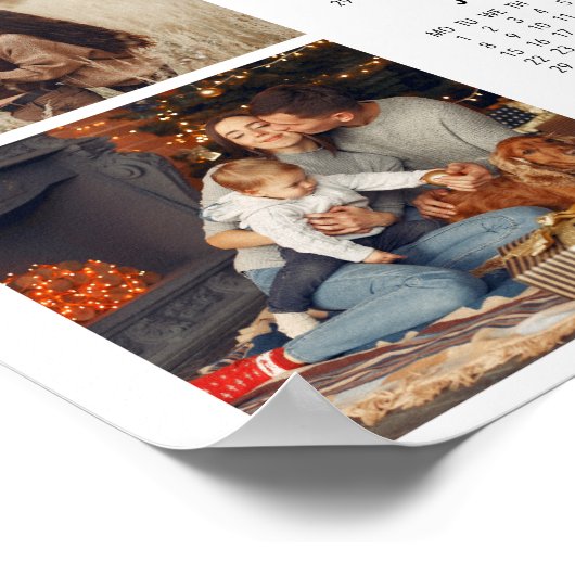 2019 Foto Kalender mit handgeschriebenem Stiljahr Poster (Ecke)