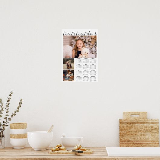 2019 Foto Kalender mit handgeschriebenem Stiljahr Poster (Küche)