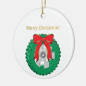 2019 Frohe Weihnachtsfeier aus einem Reich Keramik Ornament (Links)