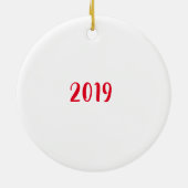 2019 Frohe Weihnachtsfeier aus einem Reich Keramik Ornament (Hinten)