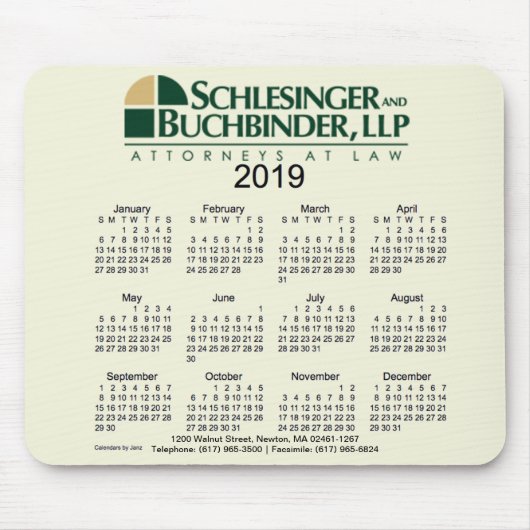 2019 Gewohnheits-Kalender durch Janz Mausunterlage Mousepad (Vorne)