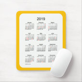 2019 Gold Holiday Calendar von Janz Mouse Pad Mousepad (Mit Mouse)