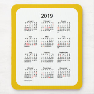 2019 Gold Holiday Calendar von Janz Mouse Pad Mousepad