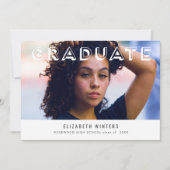 2019 Grad-Ankündigung Fotokarte - Schattenbriefe Einladung (Vorderseite)