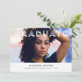 2019 Grad-Ankündigung Fotokarte - Schattenbriefe Einladung (Stehend Vorderseite)