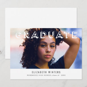 2019 Grad-Ankündigung Fotokarte - Schattenbriefe Einladung