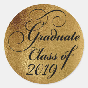 2019 Graduate Gold Graduation Party Vielen Dank Runder Aufkleber