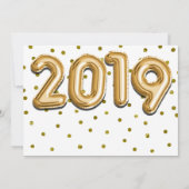 2019 GRADUATION PARTY Gold Confetti Balloons Einladung (Rückseite)
