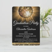 2019 Graduation Party Gold Disco Sparkle Einladung (Stehend Vorderseite)