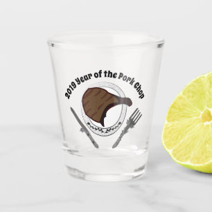 2019 Jahr der Schweinekanne Schnapsglas