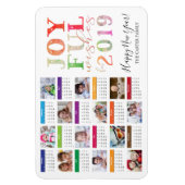 2019 Kalender Foto Collage Happy Neujahr Magnet (Vertikal)