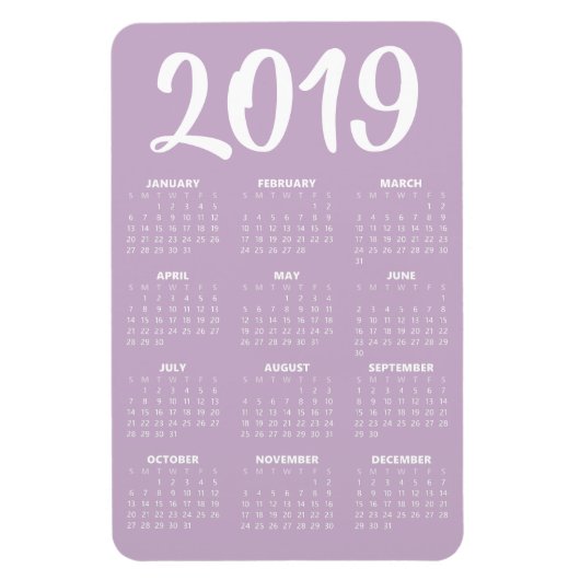 2019 Kalender Magnet - Baby Lila (Vertikal)