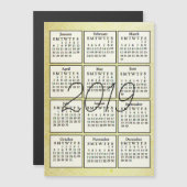 2019 Kalender Magnet Gold Hintergrund (Vorne/Hinten)