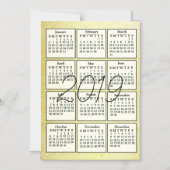 2019 Kalender Magnet Gold Hintergrund (Vorderseite)