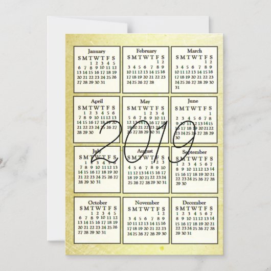 2019 Kalender Magnet Gold Hintergrund (Vorderseite)