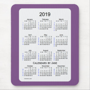 2019 lila Rauch 52 Wochen-Kalender durch Janz Mousepad