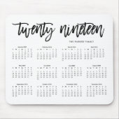 2019 moderne Typografie des Kalender-| Mousepad (Vorne)