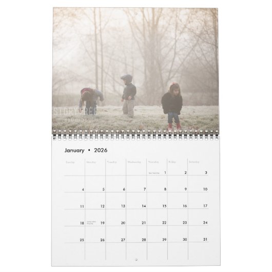 2019 Modernes Rustikales Black Family Script Foto Kalender (Jan 2026)