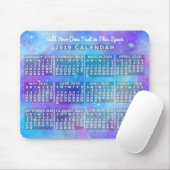 2019 Monatlicher Kalender Blaue Aquarellsterne Mousepad (Mit Mouse)