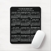 2019 Monatlicher Kalender Schwarz-weißer Individue Mousepad (Mit Mouse)