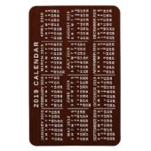 2019 Monatskalender Einfach Braunholzkörner Magnet (Vertikal)