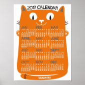 2019 Monatskalender Mittelalterliche Orangenkatze Poster (Vorne)
