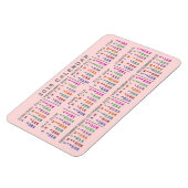 2019 Monatskalender Rosa Farbe rot Magnet (Linke Seite)