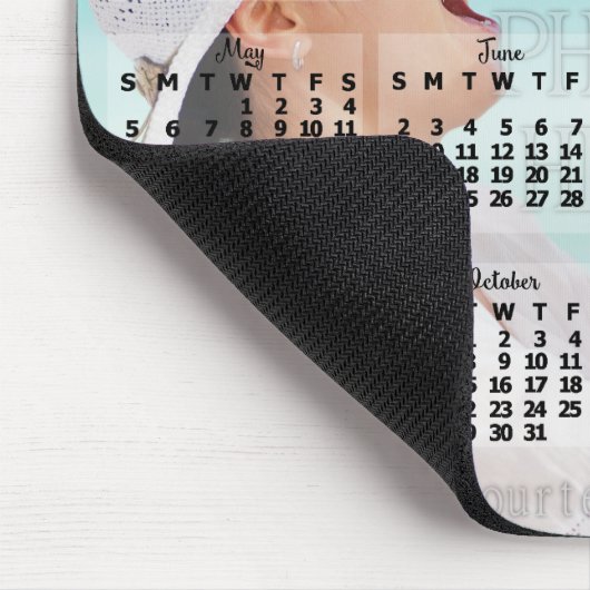 2019 Monatskalender Schwarzer Bildtext hinzufügen Mousepad (Ecke)