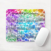 2019 Monatskalender Tiedye Hippie Rainbow Mousepad (Mit Mouse)