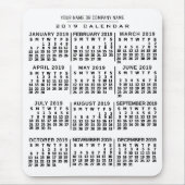 2019 Monatskalender Weißer Schwarzer Individuelle  Mousepad (Vorne)