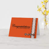 2019 orange u. schwarze Abschluss-Glückwünsche Karte (Gelbe Blume)