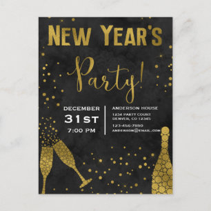 2019 Party-Champagne-Gläser des Sylvesterabends Postkarte
